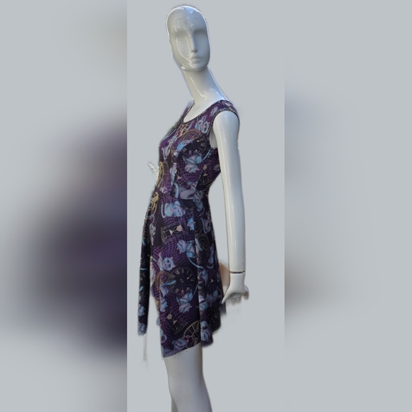 Steampunk Alice In Wonderland Dress With Cheshire Cat X Sm Purple,pink,blue,gold - Picture 2 of 13